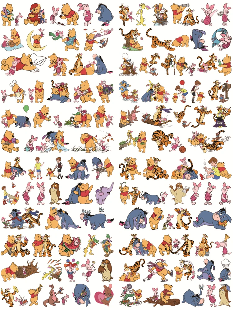 Winnie the Pooh small size Clothing thermoadhesive patches Sticker on clothes heat transfer vinyl Ironing applications