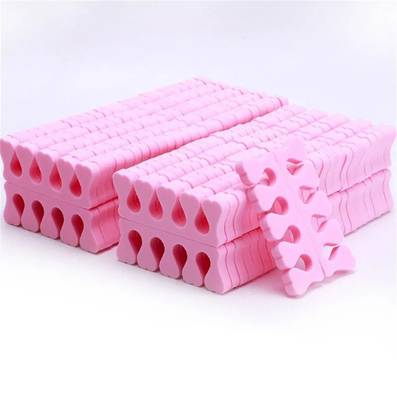 Wholesale 100/200/500pcs Beige Sponge Finger Toe Separators Nail Polish Separators Manicure Pedicure Nail Art Tool Feet Care