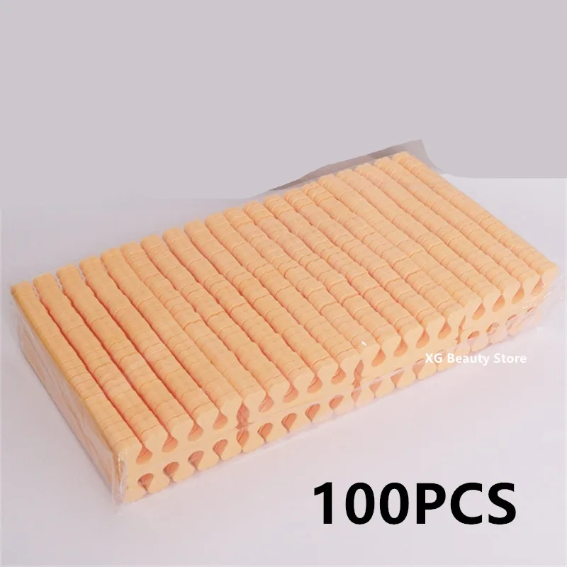 Wholesale 100/200/500pcs Beige Sponge Finger Toe Separators Nail Polish Separators Manicure Pedicure Nail Art Tool Feet Care