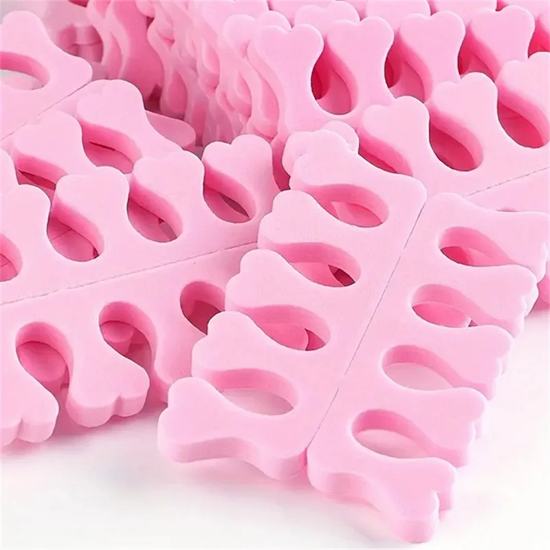 Wholesale 100/200/500pcs Beige Sponge Finger Toe Separators Nail Polish Separators Manicure Pedicure Nail Art Tool Feet Care