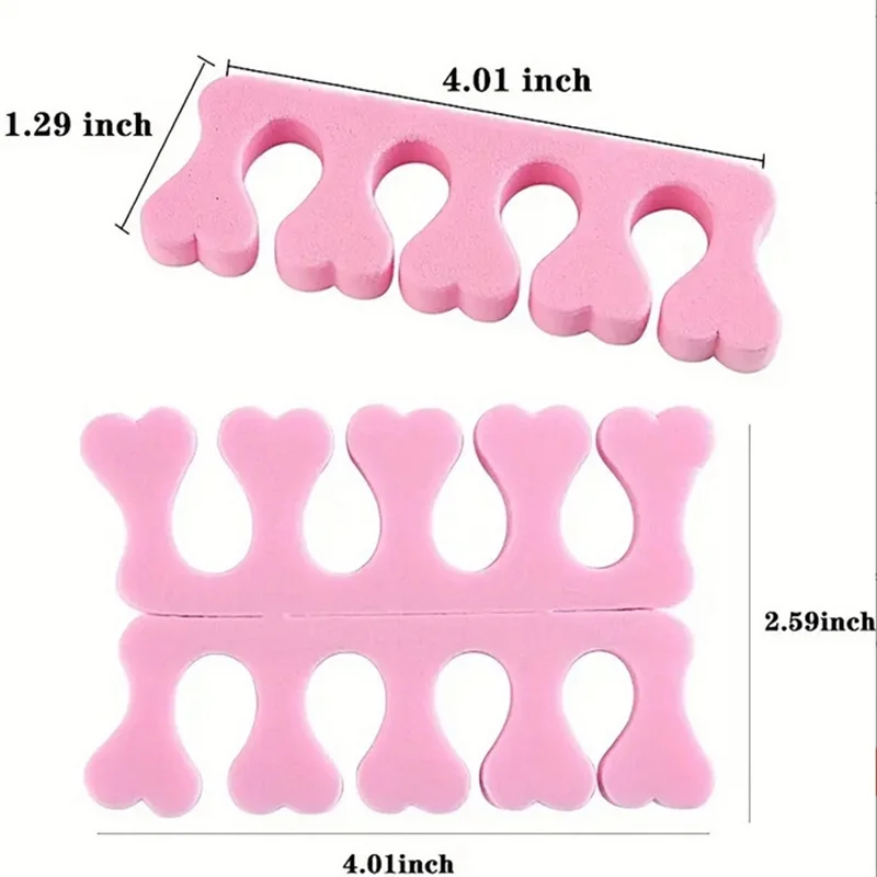 Wholesale 100/200/500pcs Beige Sponge Finger Toe Separators Nail Polish Separators Manicure Pedicure Nail Art Tool Feet Care