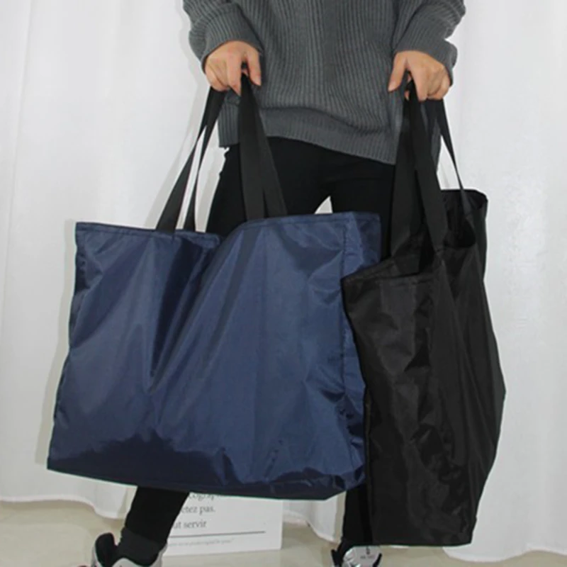 Shopping Bags Large Capacity Grocery Totes With Zipper Washable Reusable Simple Handbag Outdoor Heavy Duty New Fashion Bag