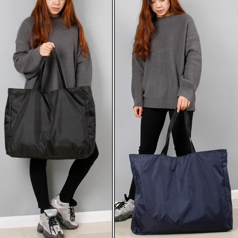 Shopping Bags Large Capacity Grocery Totes With Zipper Washable Reusable Simple Handbag Outdoor Heavy Duty New Fashion Bag