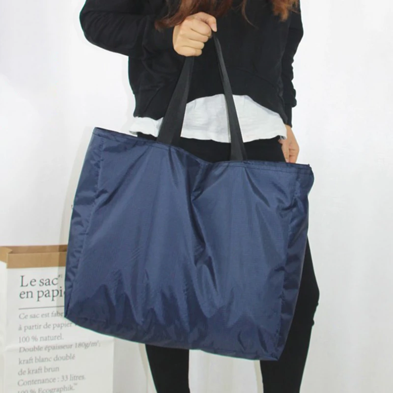 Shopping Bags Large Capacity Grocery Totes With Zipper Washable Reusable Simple Handbag Outdoor Heavy Duty New Fashion Bag
