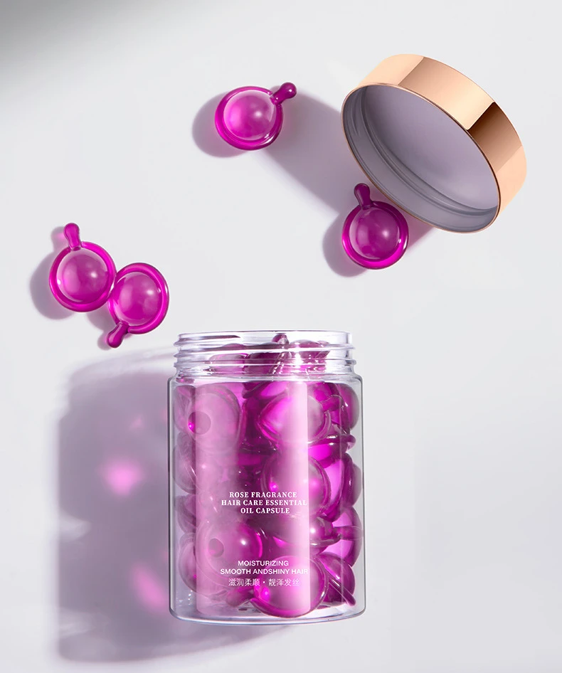 Hair Styling Serum for Frizzy & Dry Hair Rose Essence Oil Capsules Leave-in Anti Frizz Conditioner Repairs Dry, Damaged Hair