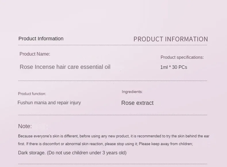 Hair Styling Serum for Frizzy & Dry Hair Rose Essence Oil Capsules Leave-in Anti Frizz Conditioner Repairs Dry, Damaged Hair