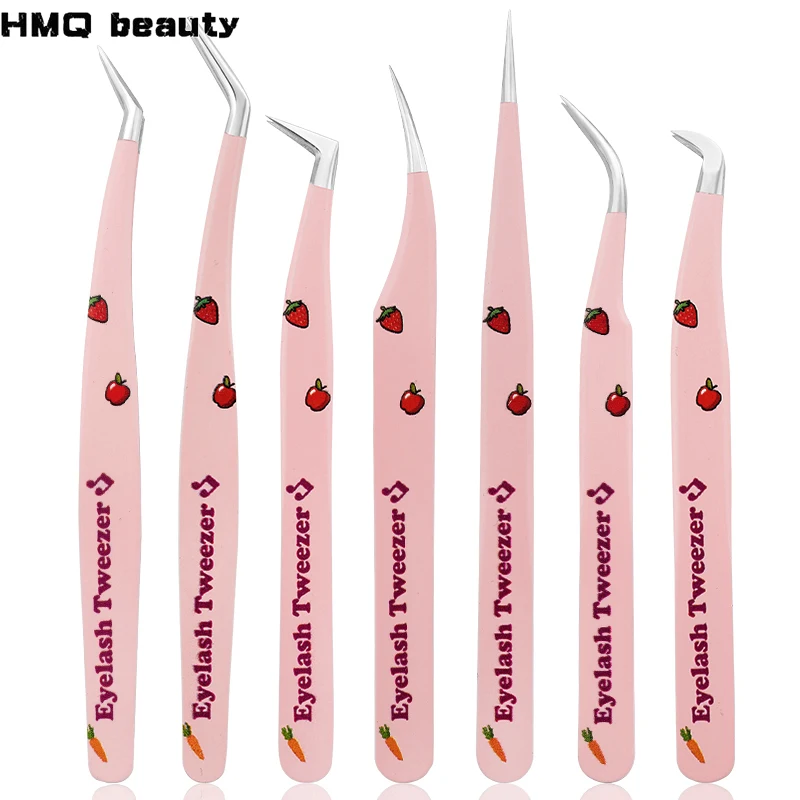 Eyelash Extensions Tweezers False Eyelashes Stainless Steel Tweezers High Precision 3D Lashes Extension Tweezer Makeup Tools