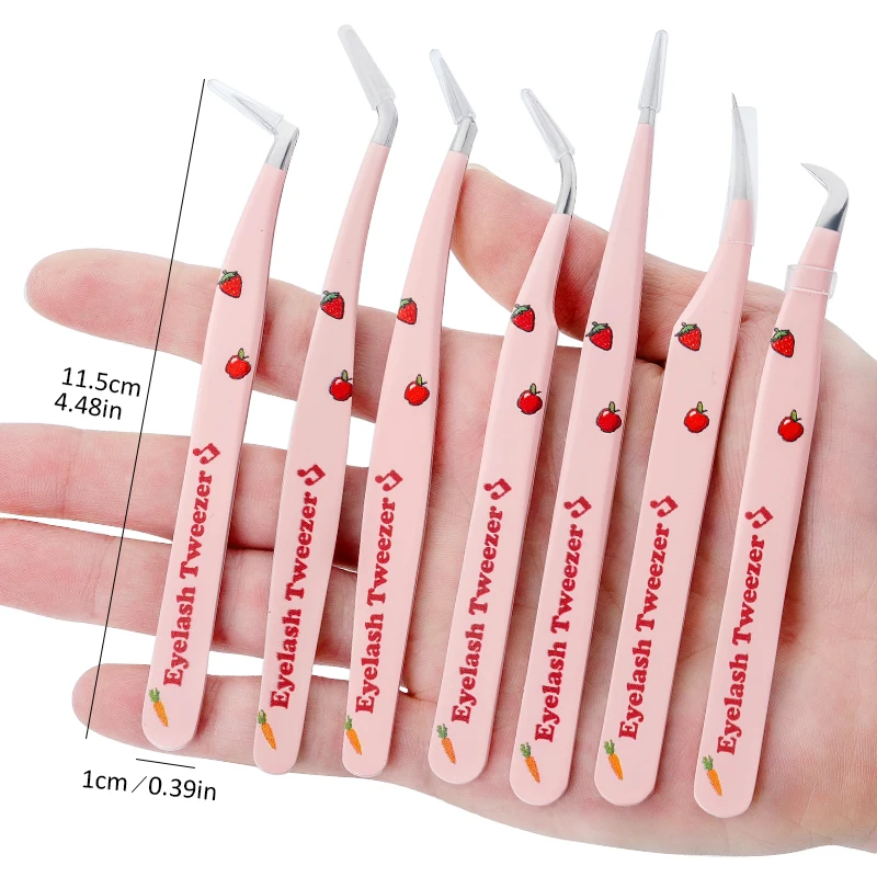 Eyelash Extensions Tweezers False Eyelashes Stainless Steel Tweezers High Precision 3D Lashes Extension Tweezer Makeup Tools