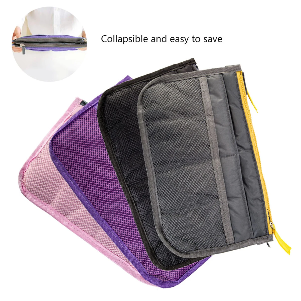 Travel Insert Organizer Bag Women Nylon Insert Organizer Handbag Purse Multiple Large Capacity Lady Insert Bag Liner Makeup Tote