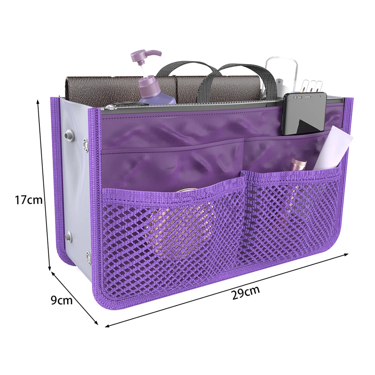 Travel Insert Organizer Bag Women Nylon Insert Organizer Handbag Purse Multiple Large Capacity Lady Insert Bag Liner Makeup Tote