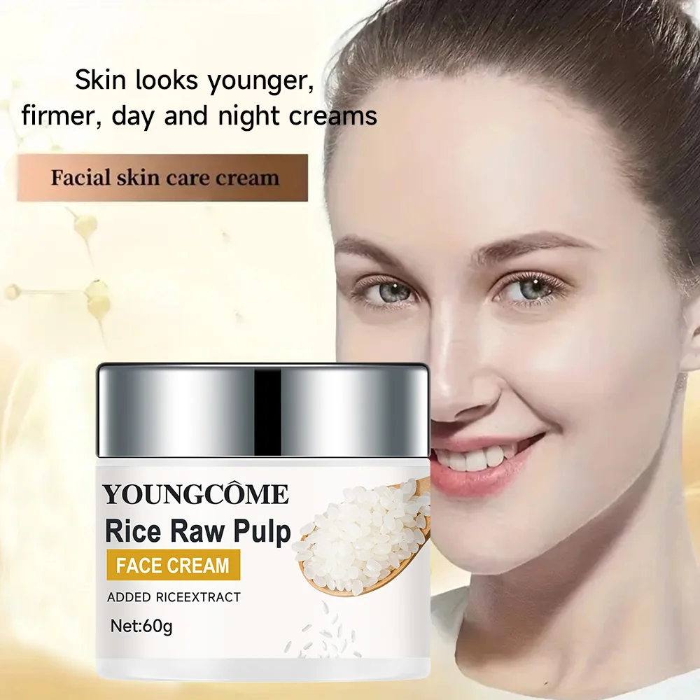 Rice Cream Promotes Elasticity Radiance MoisturizesNouriTheshes LocksMoisture Anti Aging Face Lifting Nourishing Repair Collagen