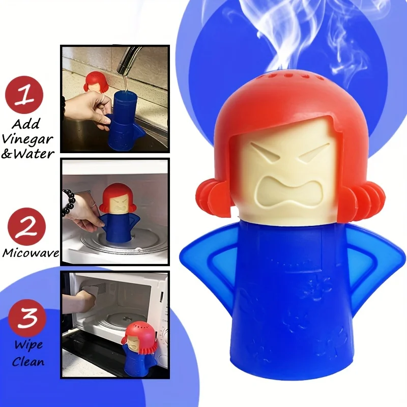Angry Mama Oven Steam Microwave Cleaner Easily Remover Oil Dirt Fridge Deodorizer For Kitchen Cleaning Tool Useful Household