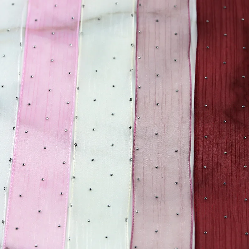 (5meters/pack)4CM Bubble Pleated Tape Diamond Mesh Organza Ribbon Hair Bow Material Gift Packaging Clothing Decoration DIY