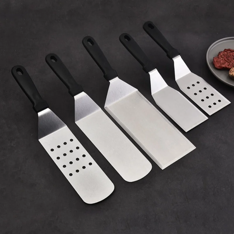 Kitchen Stainless Steel Scraper Cooking Spatula Barbecue Spatula Plate Barbecue Spatula Hamburger Spatula Cooking Utensils