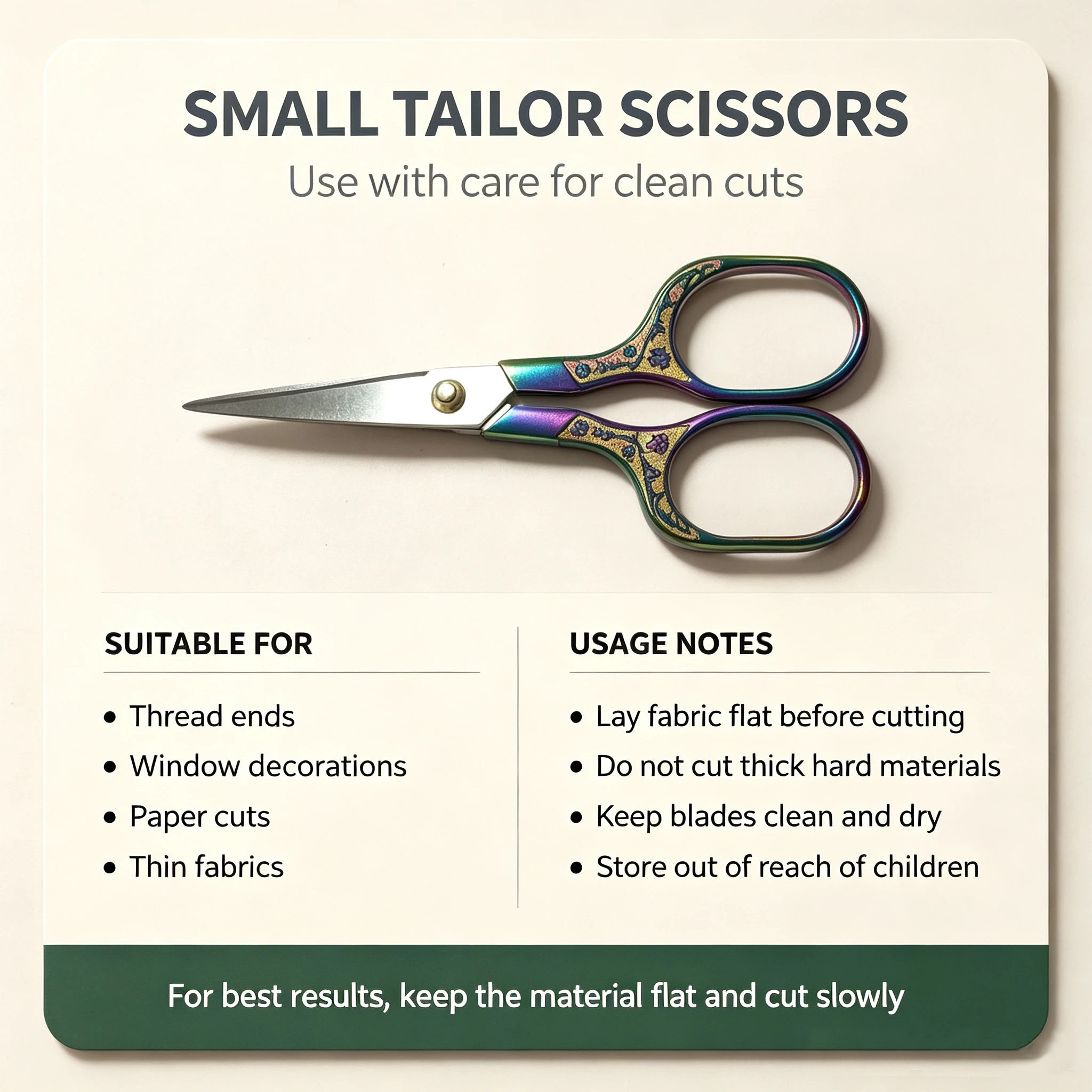 1PC Sewing Scissors Stainless Steel Retro Embroidery Tailor Scissors Dressmaker Shears Fabric Cutter DIY Sewing Accessories