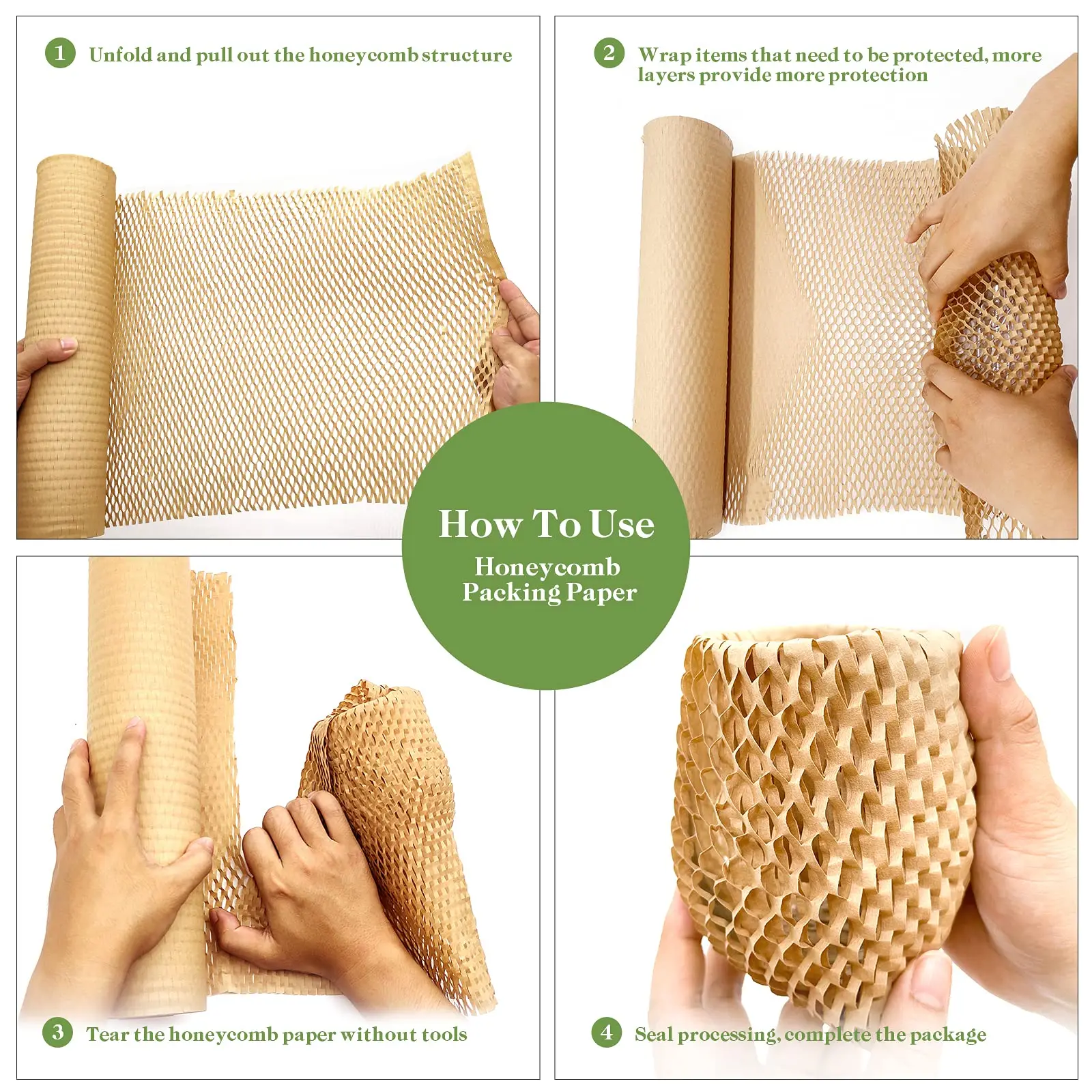 5M Brown Honeycomb Wrapping Paper Instead of Bubble Buffer Packaging for Mobile Transport Packaging, Recyclable Mobile Supplies