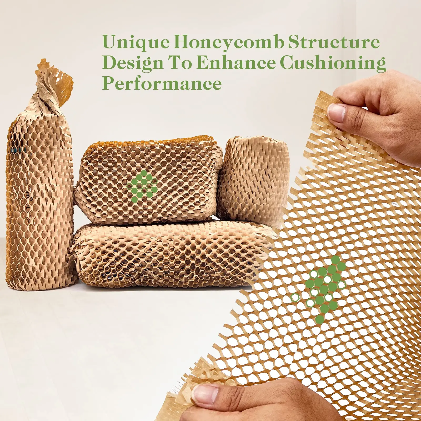 5M Brown Honeycomb Wrapping Paper Instead of Bubble Buffer Packaging for Mobile Transport Packaging, Recyclable Mobile Supplies
