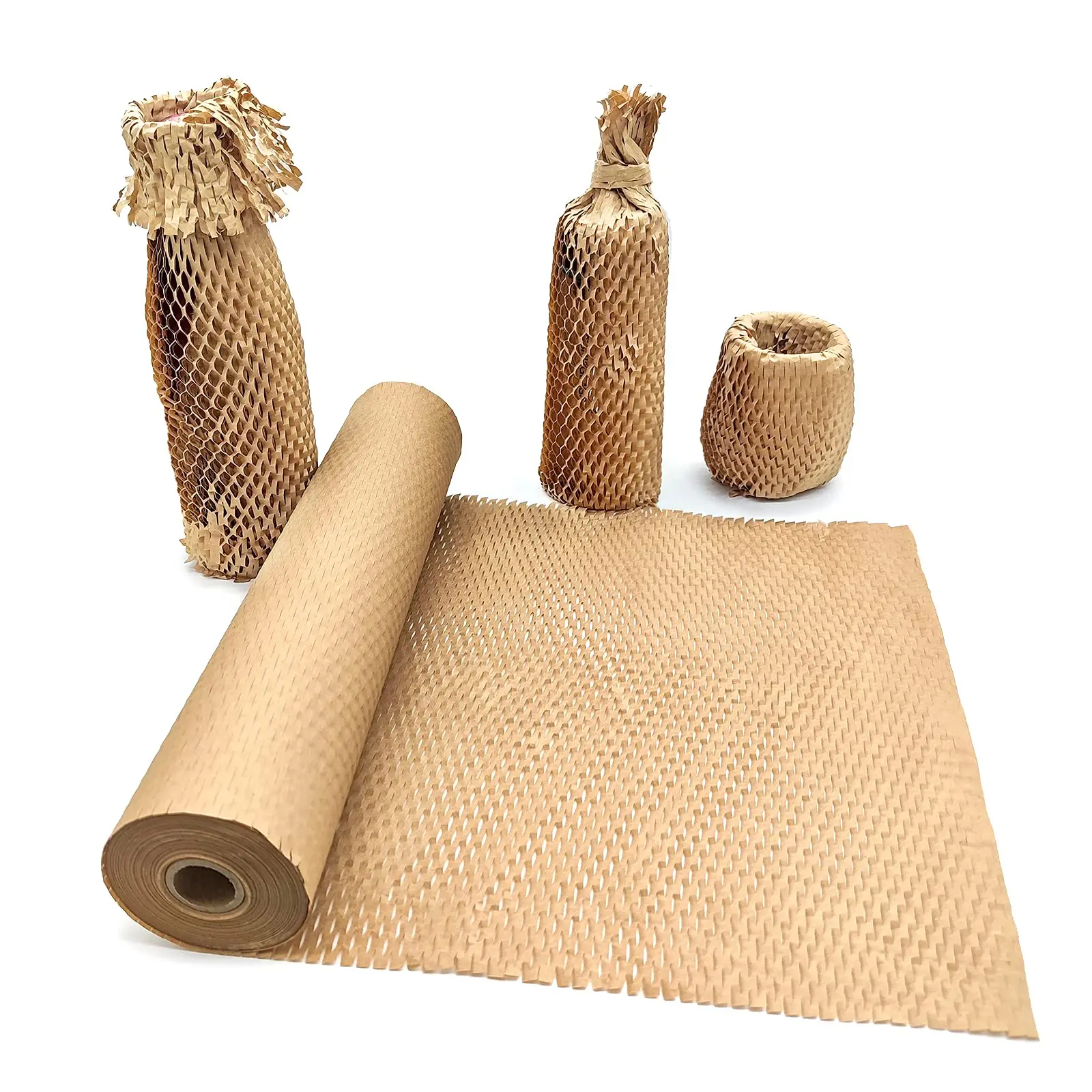 5M Brown Honeycomb Wrapping Paper Instead of Bubble Buffer Packaging for Mobile Transport Packaging, Recyclable Mobile Supplies