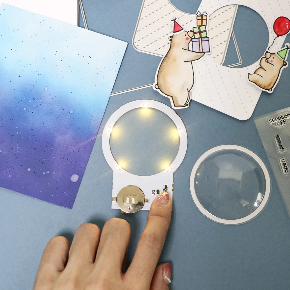 3pcs Halo Lights & Easy Lights for Making Light-Up Cards Craft 2/3/4Pcs/set Self-Adhesive Light-Up Units with Warm White Leds