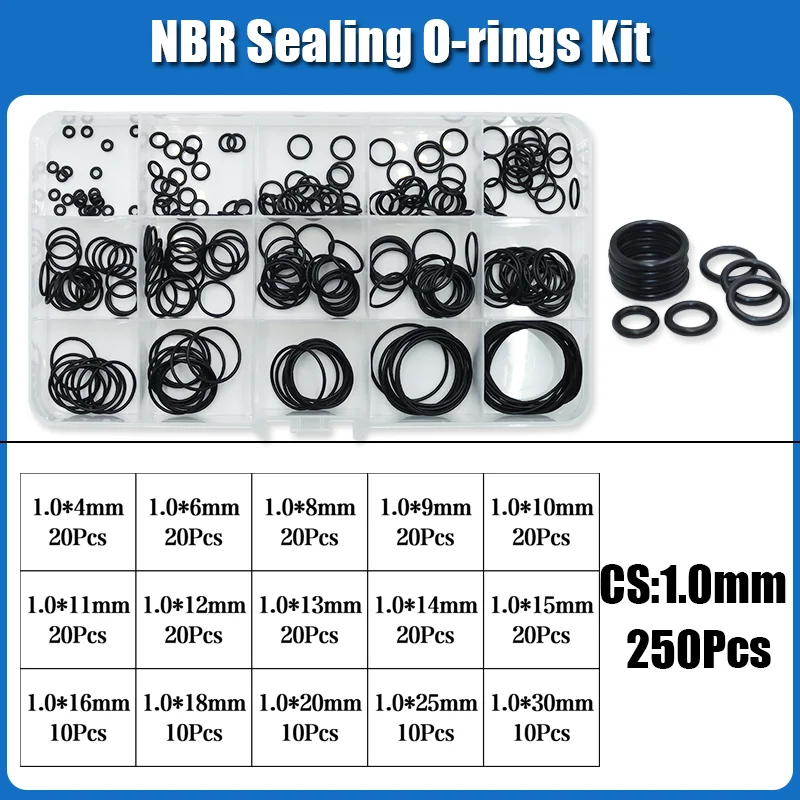 O Ring NBR Seal Washer Plumbing Gasket Thickness 1/1.5/2.0/2.4/3.1/4.0 Nitrile Butadiene Rubber Spacer Oil Resistance Oring Kit
