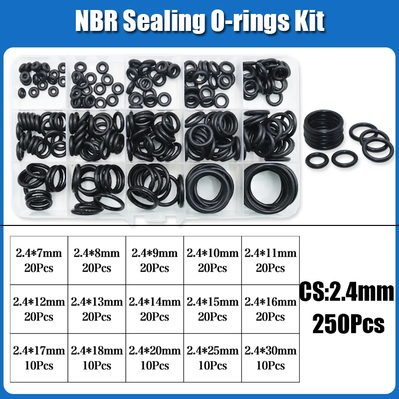 O Ring NBR Seal Washer Plumbing Gasket Thickness 1/1.5/2.0/2.4/3.1/4.0 Nitrile Butadiene Rubber Spacer Oil Resistance Oring Kit