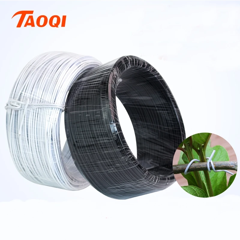 1 Roll Plastic Coated Iron Wire Twist Ties Cable Organizer Plant Vines Line Management 0.55/0.75mm Round/Flat Type Wrap Colored