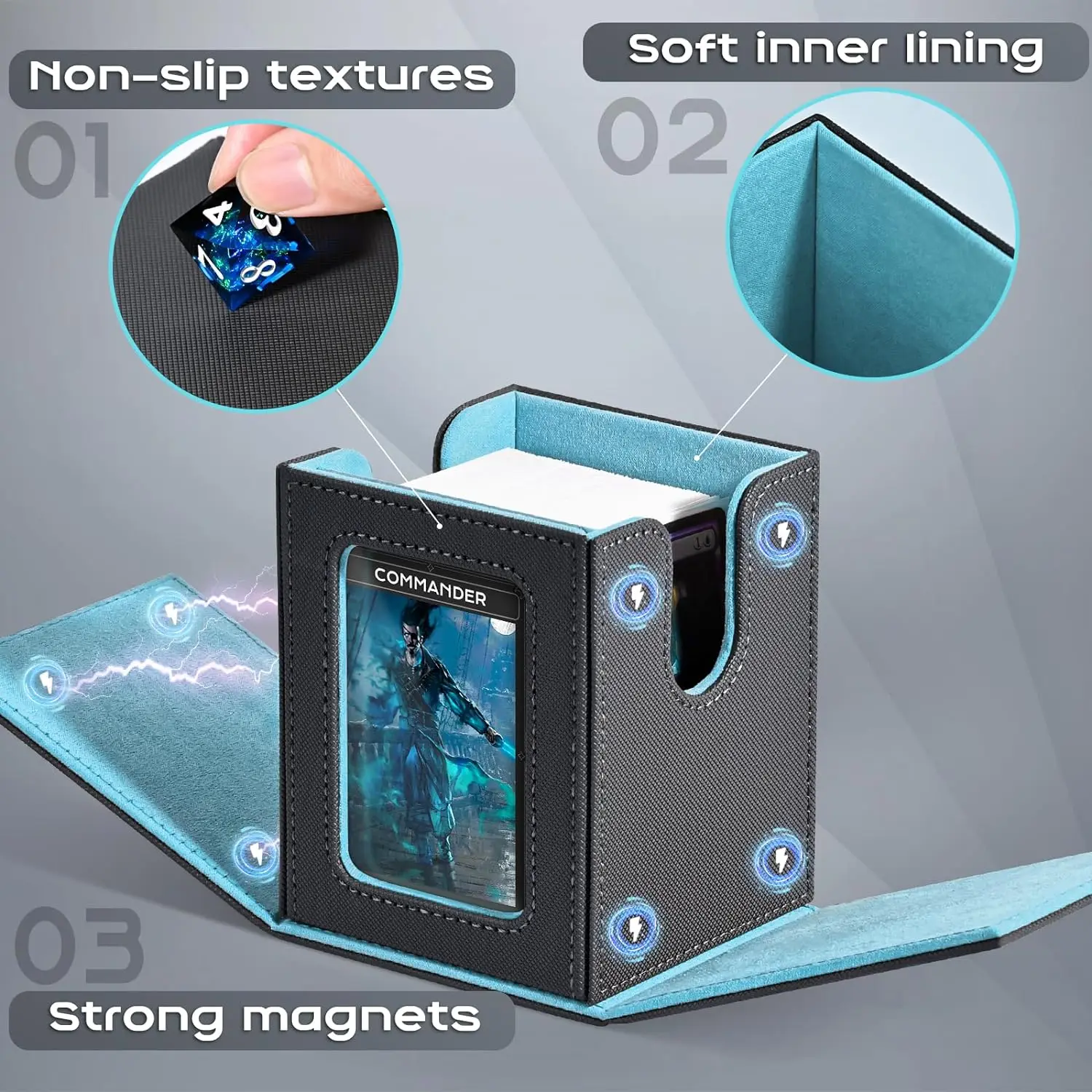 100+ New Card Storage Box TCG MT Board Game Commander Card Carrying Organizer Box Transaction 3 'X4' Double Open Top Box