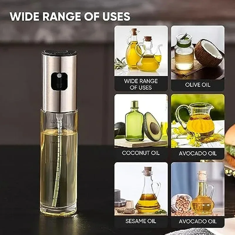 Glass Oil Sprayer for Cooking Olive Spray Mister for Salad BBQ Kitchen Baking Empty Vinegar Bottle