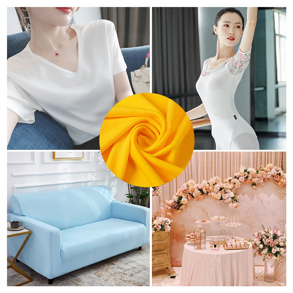 50X165cm Solid Color 4-way Stretch Jersey Fabric for DIY Sewing Dress Textile Sportswear T-Shirt Head Scarf and Home Decoration
