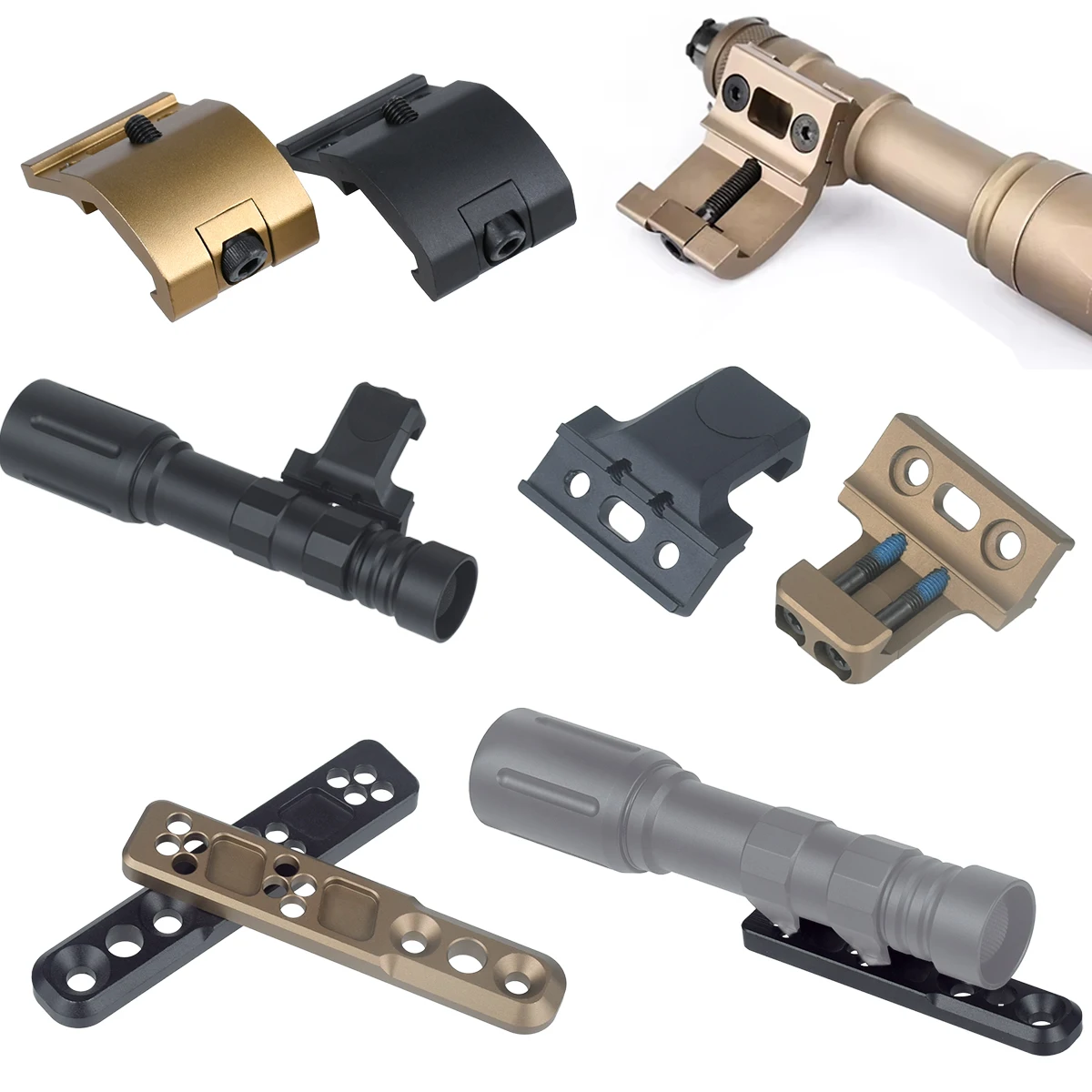 Tactical ARIS Series Surefire M300 M600 Offset Scout Mount Fit 20mm Ml-k Keymod SMR Rail Base for M600B M951 M620 Flashlight