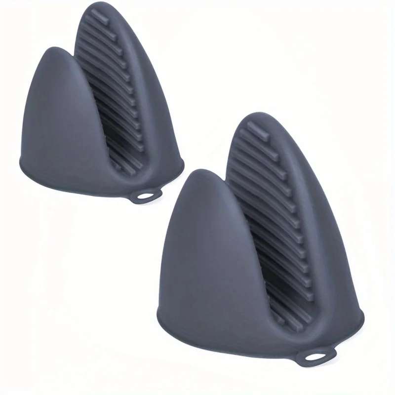 2 Pack Silicone Oven Mitts Pot Holders Sets for Kitchen Heat Resistant Small Kitchen Mittens Rubber Air Fryer Mitts Mini Pot Pin