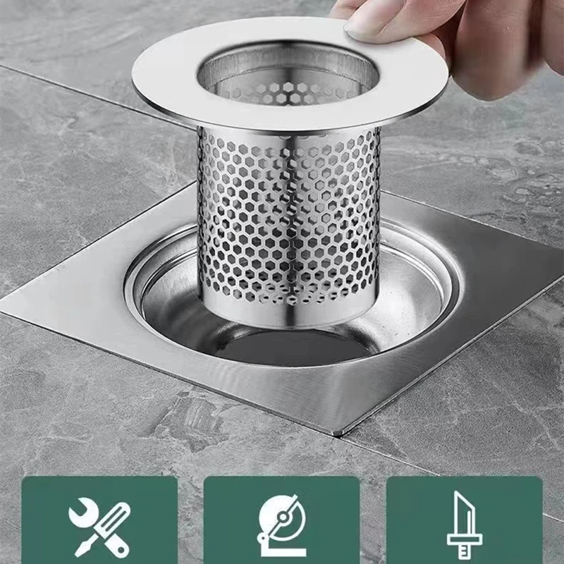 Stainless Steel Floor Drain Filter Hair Catcher Shower Sink Strainer Kitchen Sink Anti-clog Filter Bathroom Facilities