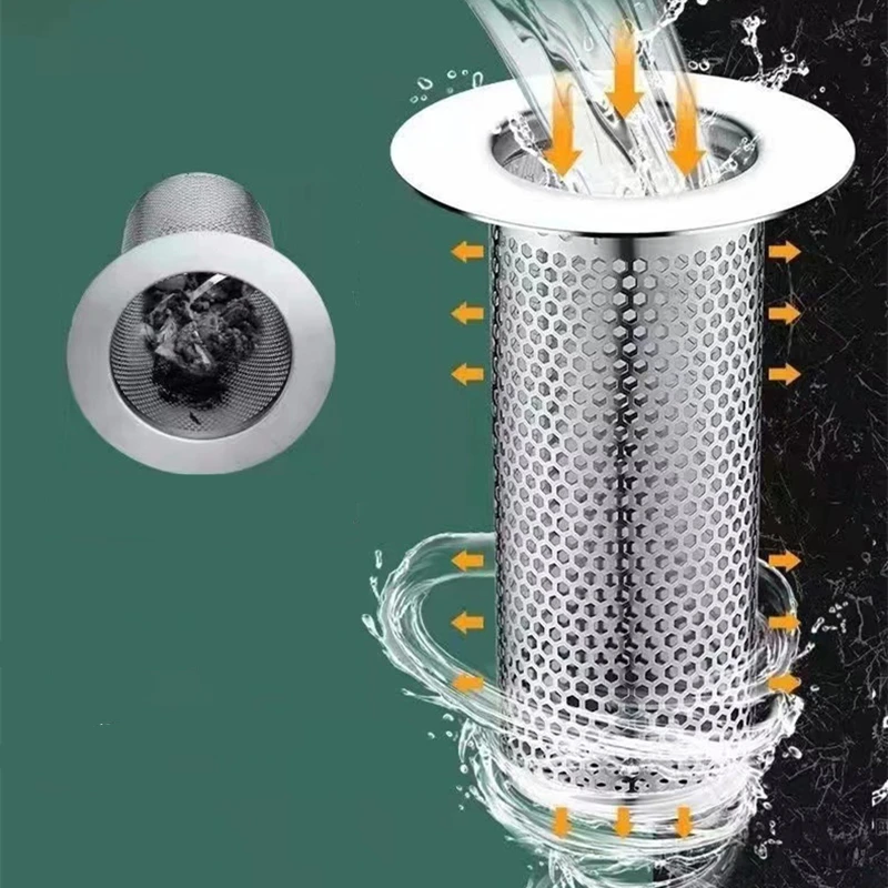 Stainless Steel Floor Drain Filter Hair Catcher Shower Sink Strainer Kitchen Sink Anti-clog Filter Bathroom Facilities