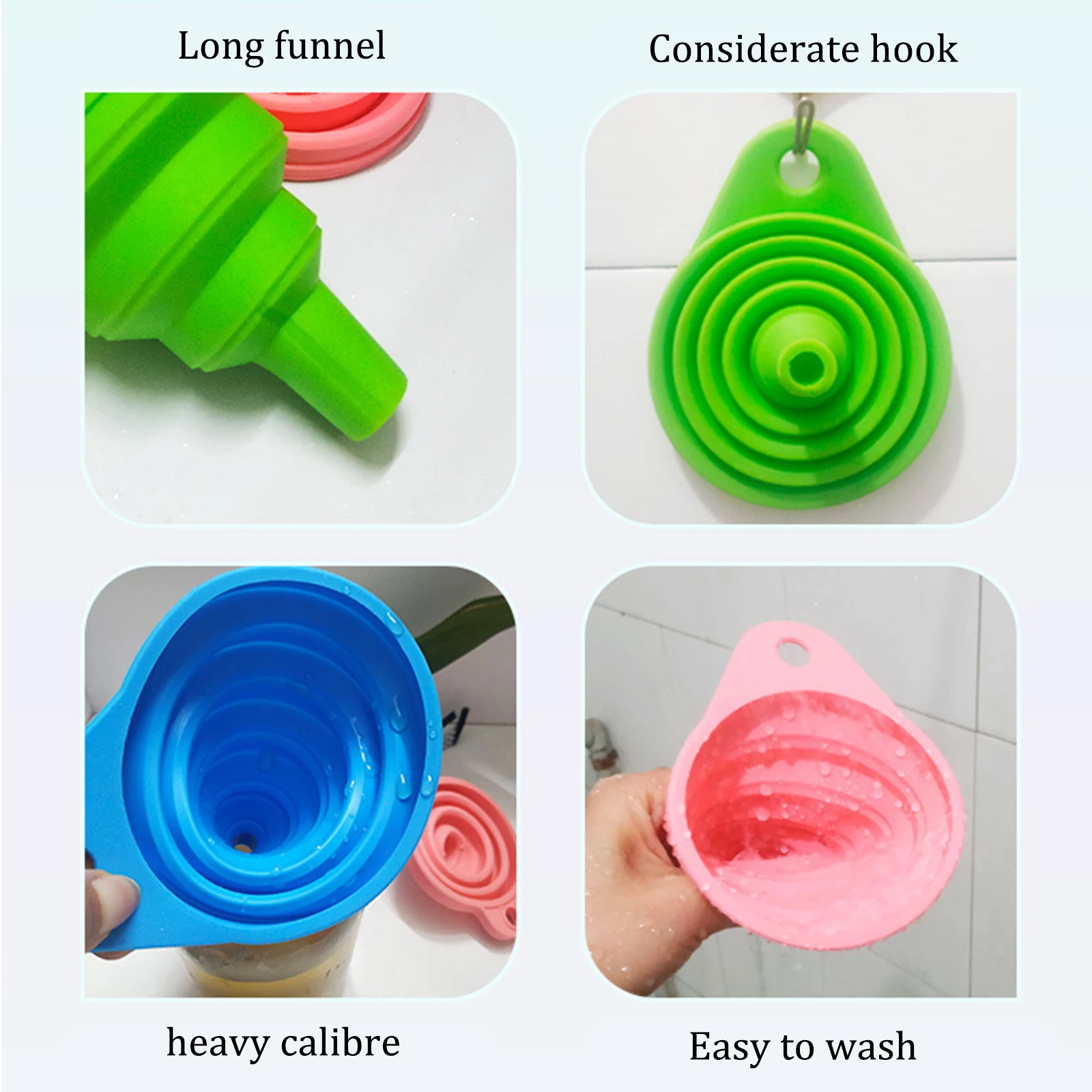Diamond Painting Tools Funnel - Silicone Collapsible Funnel, Convenient Foldable Beads Container Mosaic Tool for 5D DIY Kits