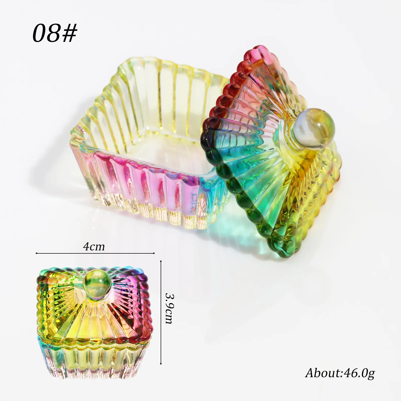 Glass Acrylic Powder Liquid Nail Crystal Cup With Lid Aurora Colorful Dappen Bowl Cup Holder Container Equipment Nail Art Tools
