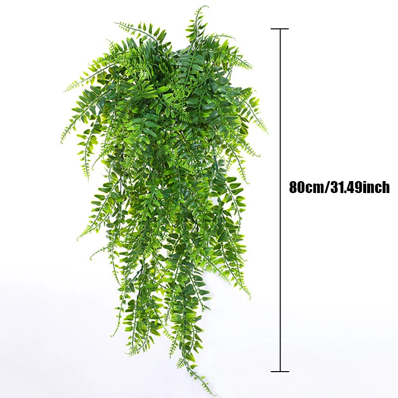 3pcs Persian Fern Leaves Home Garden Room Decor Hanging Artificial Plant Plastic Vine Grass Wedding Party Wall Home Decoration