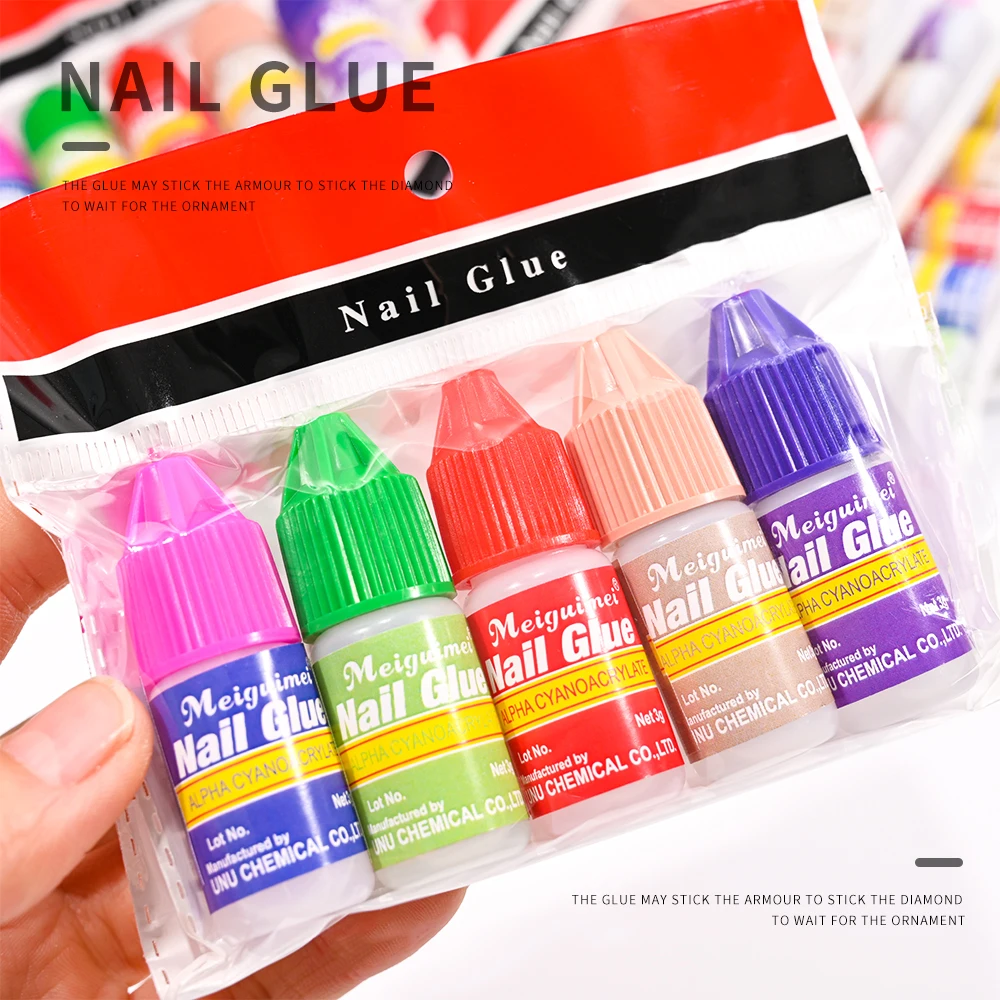 10/5/1pcs Extra-Strong Nail Glue Quick Dry Nail Tips Adhesive Acrylic Nail Glue Professional DIY Rhinestone False Nail Glue