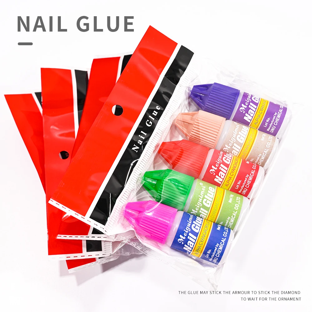 10/5/1pcs Extra-Strong Nail Glue Quick Dry Nail Tips Adhesive Acrylic Nail Glue Professional DIY Rhinestone False Nail Glue