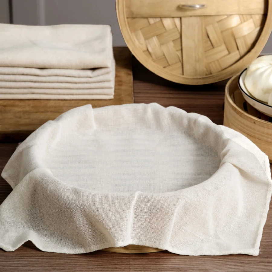 2pcs Cotton Steamer Cloth High Density Curd Cloth Filter Soybean Milk Cloth Filter Residue Gauze Insulation Cover Kitchen Tools
