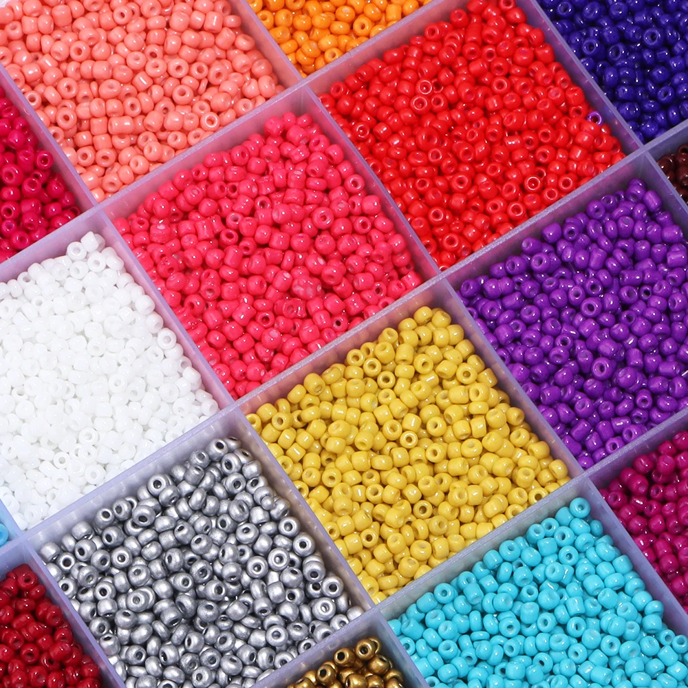 1000Pcs/Lot 2-4mm Glass Seed Beads Round Spacer Loose Beads For DIY Crafts Material Ornament Making Clothing Charm Accessories