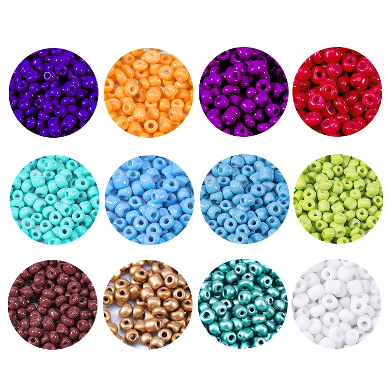 1000Pcs/Lot 2-4mm Glass Seed Beads Round Spacer Loose Beads For DIY Crafts Material Ornament Making Clothing Charm Accessories