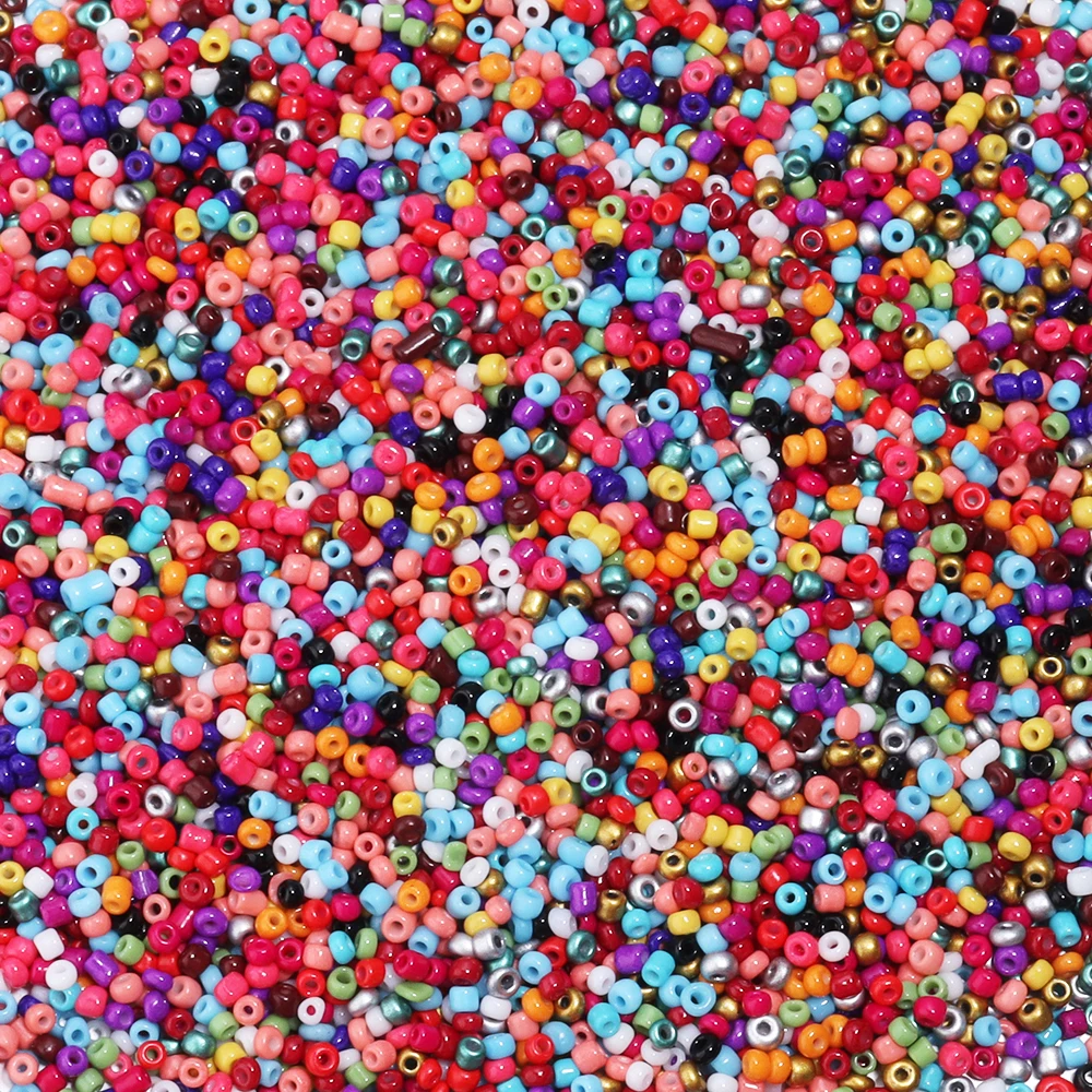 1000Pcs/Lot 2-4mm Glass Seed Beads Round Spacer Loose Beads For DIY Crafts Material Ornament Making Clothing Charm Accessories
