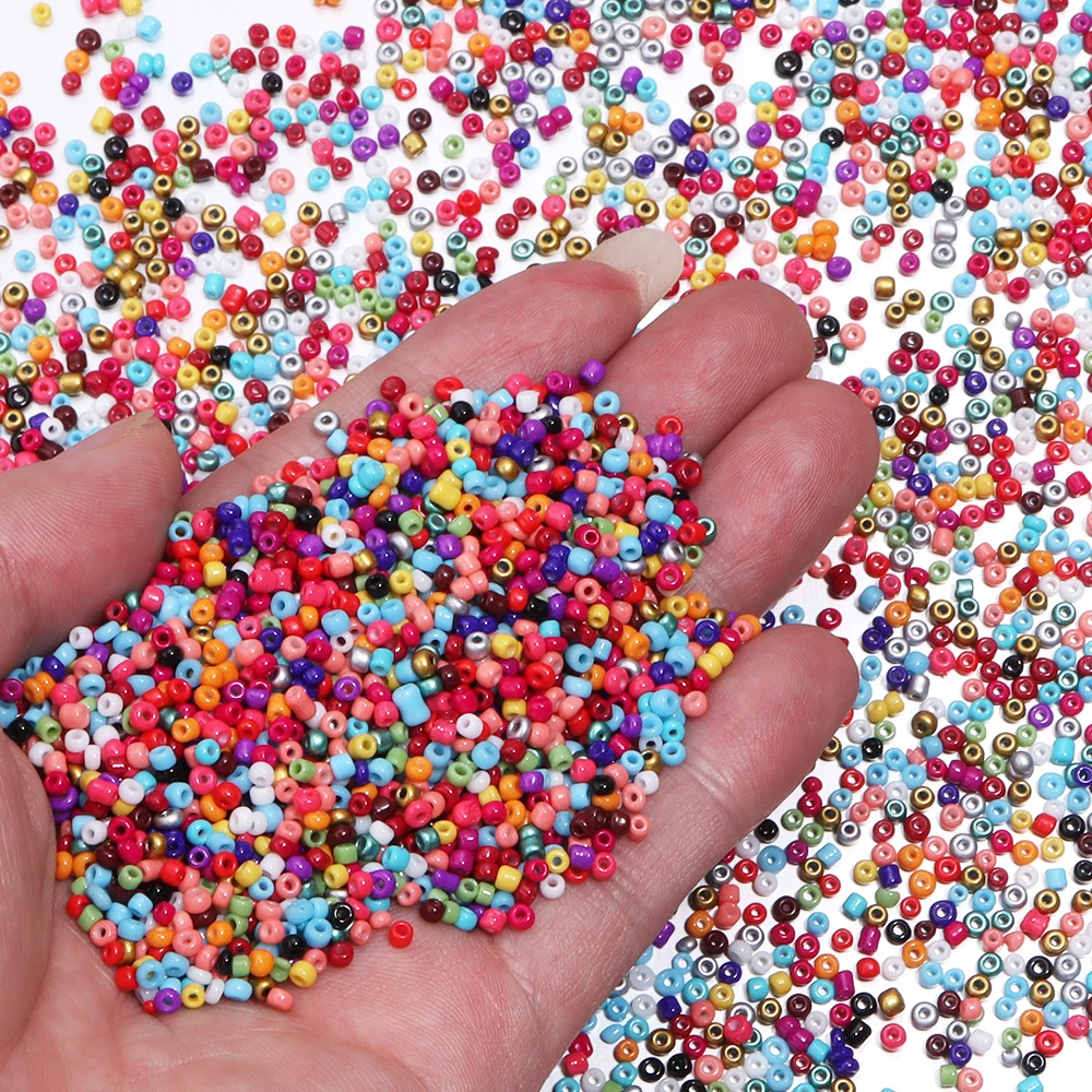 1000Pcs/Lot 2-4mm Glass Seed Beads Round Spacer Loose Beads For DIY Crafts Material Ornament Making Clothing Charm Accessories