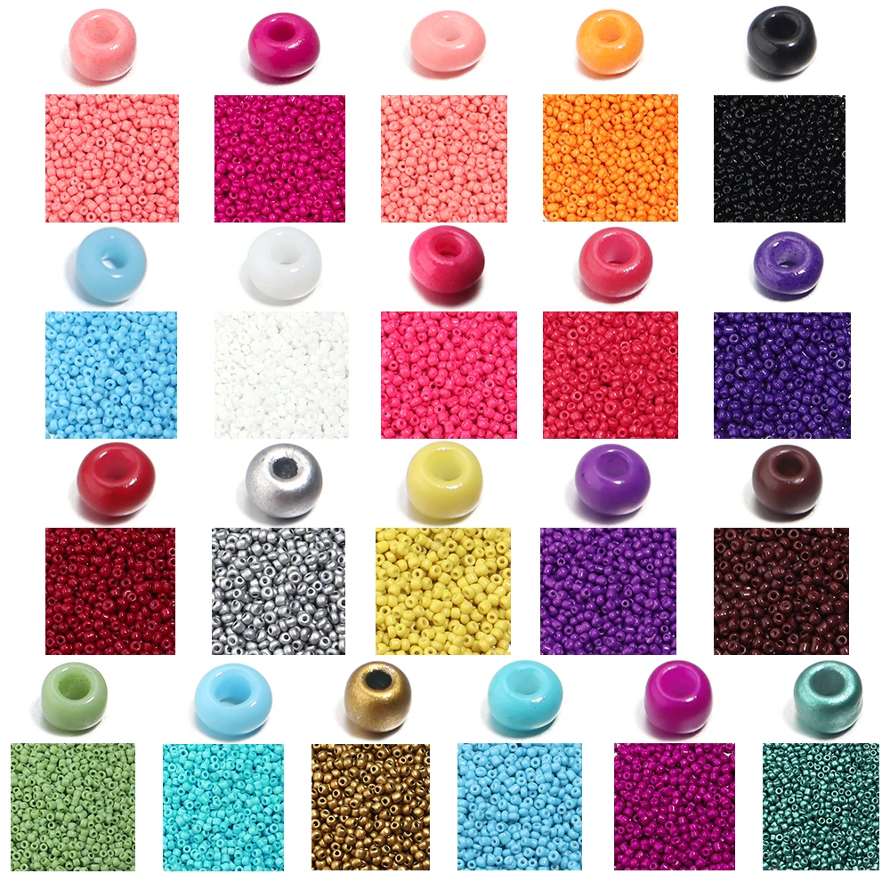 1000Pcs/Lot 2-4mm Glass Seed Beads Round Spacer Loose Beads For DIY Crafts Material Ornament Making Clothing Charm Accessories