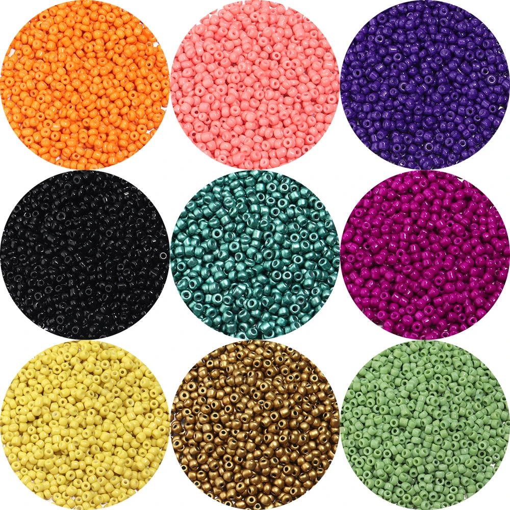 1000Pcs/Lot 2-4mm Glass Seed Beads Round Spacer Loose Beads For DIY Crafts Material Ornament Making Clothing Charm Accessories