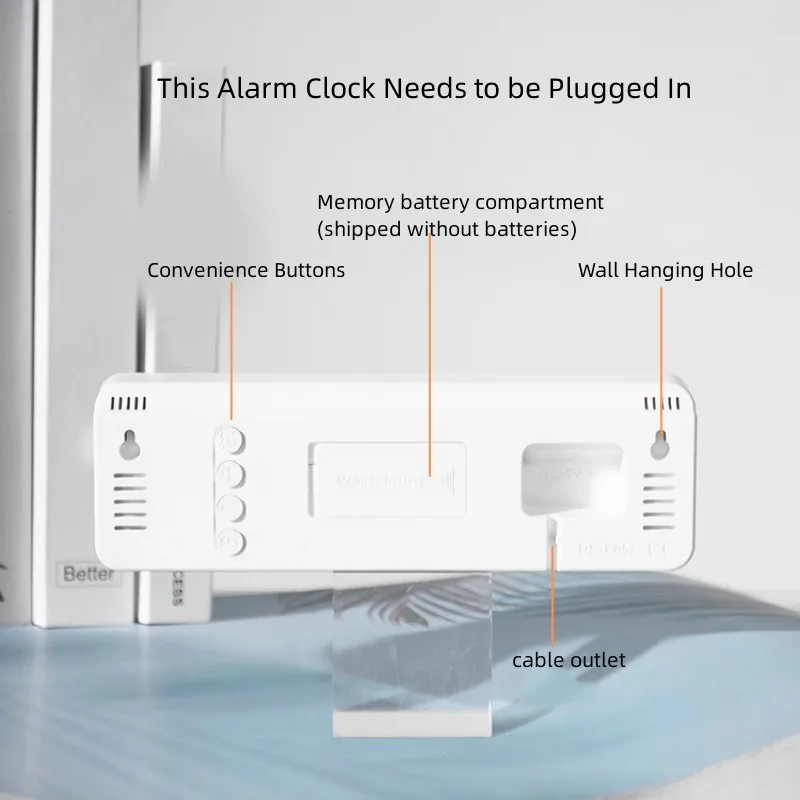 10 Inch Smart Mute LED Electronic Night Alarm Wall Clock Modern Desk Clock Minimalist Thermometer Calendar Time Cube Home Decor