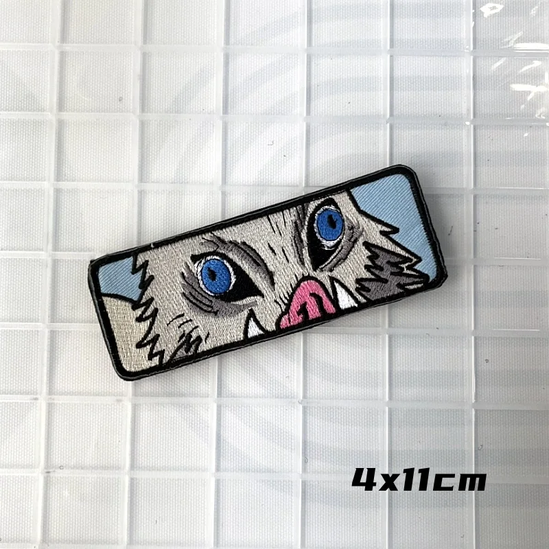 Japanese Anime Character Morale Badge Zaomen Tanjiro Embroidered Hook and Loop Patches Tactical Backpack Decoration Sticker