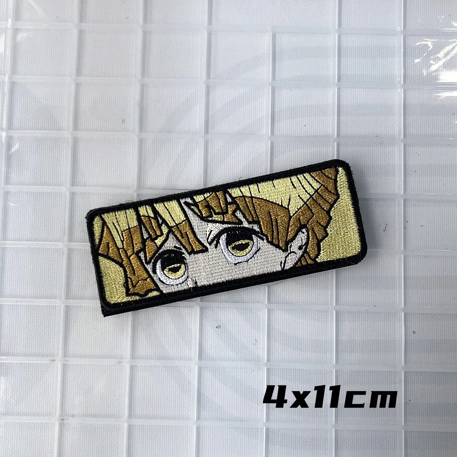 Japanese Anime Character Morale Badge Zaomen Tanjiro Embroidered Hook and Loop Patches Tactical Backpack Decoration Sticker