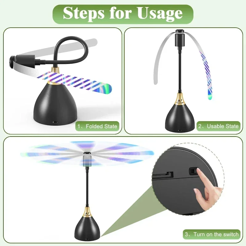 2PC/3PC fly repelling fan, USB interface insect repelling fan, portable table fan, suitable for picnics gatherings, barbecues