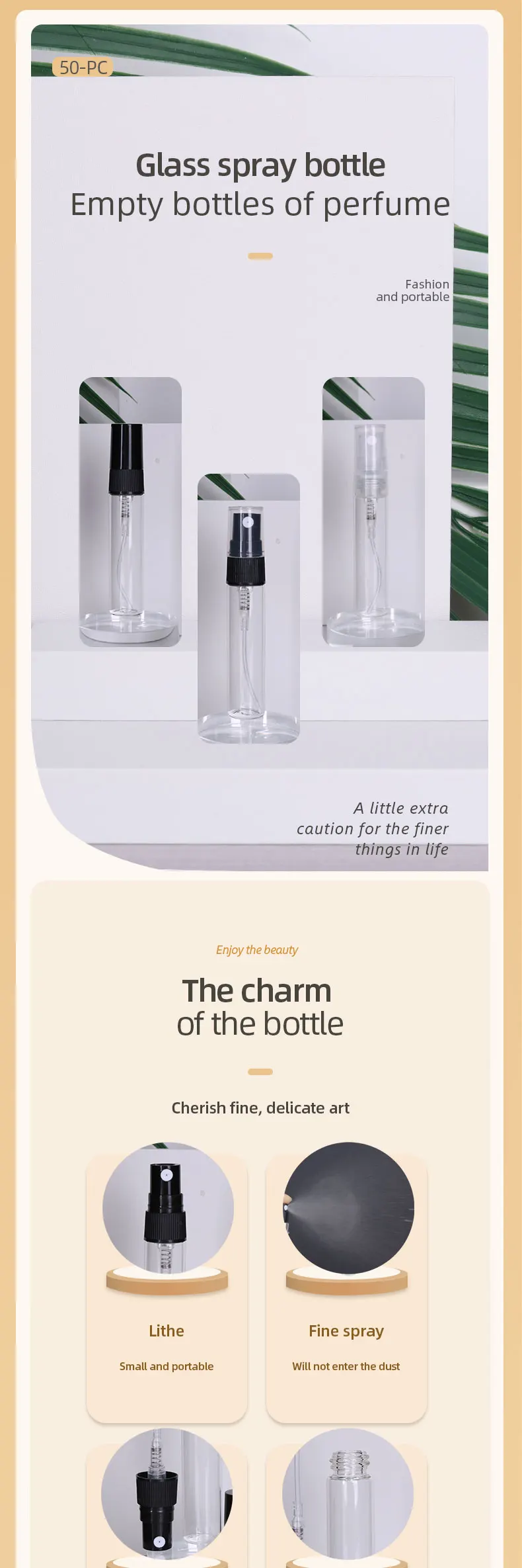 Special Sale 50/Piece 5ml Transparent High Quality Glass Perfume Bottle Spray Bottle mini Portable Travel Sub-Bottle